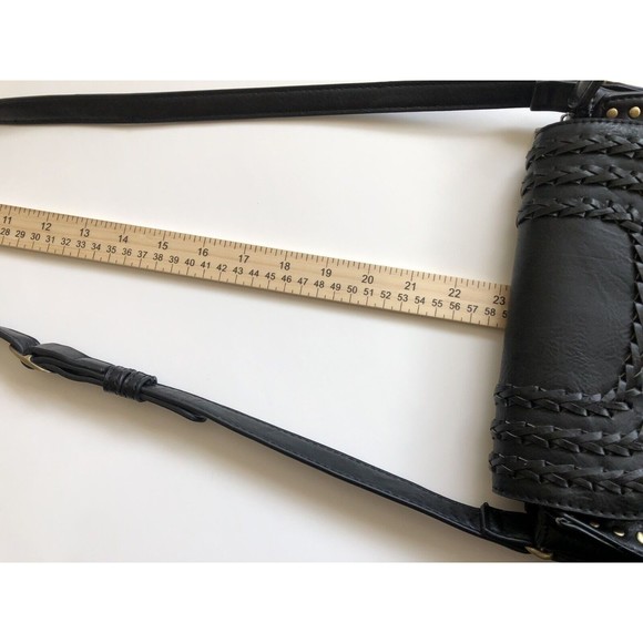 Antik Kraft Black Purse Crossbody Tassel Boho Studs Western - Picture 7 of 10